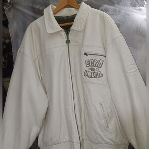 Ecko Unlimited Men's Reversible Leather & Chinchilla Fur Bomber Mens 3xl Or 2xl